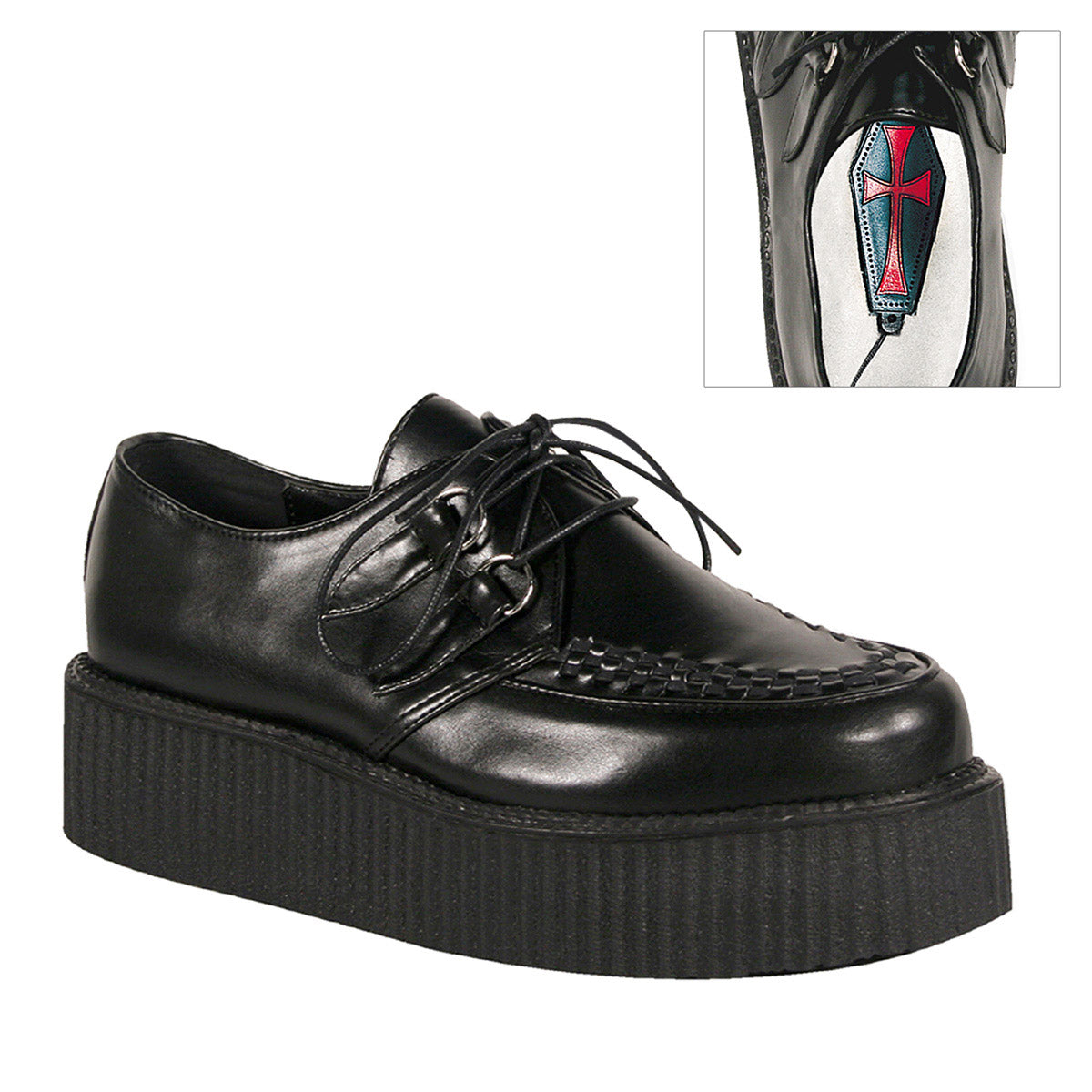 Goth Punk Rockabilly Blucher Derby Lace Platform Creeper Boots Shoes Pleaser Demonia V/CREEPER/502