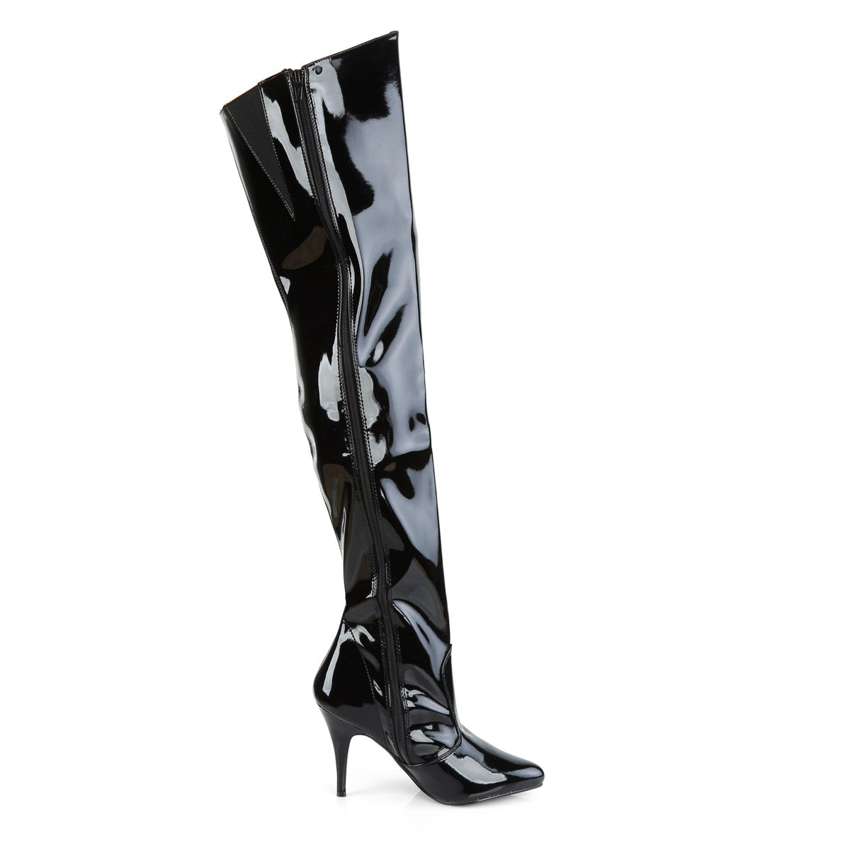 Sexy Elasticized Stiletto Heel Thigh High Inner Side Zip Boots Shoes Pleaser Pleaser VANITY/3010