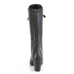 3" Block Heel Round Toe Lace-Up Mid-Calf Boot, Size Zip Pleaser Demonia VIVIKA/205